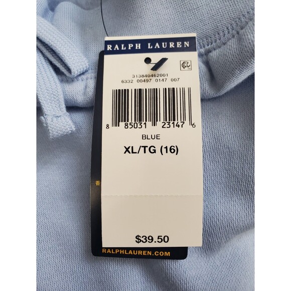 Polo Ralph Lauren Girls Blue Fleece Drawstring Waist Jogger Pants Size XL 16 NWT - Picture 6 of 8